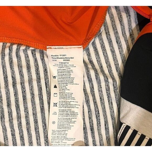 Joseph Ribkoff Sweater Women’s Size 6 Black White Orange Full Zip Cardigan - Picture 4 of 5